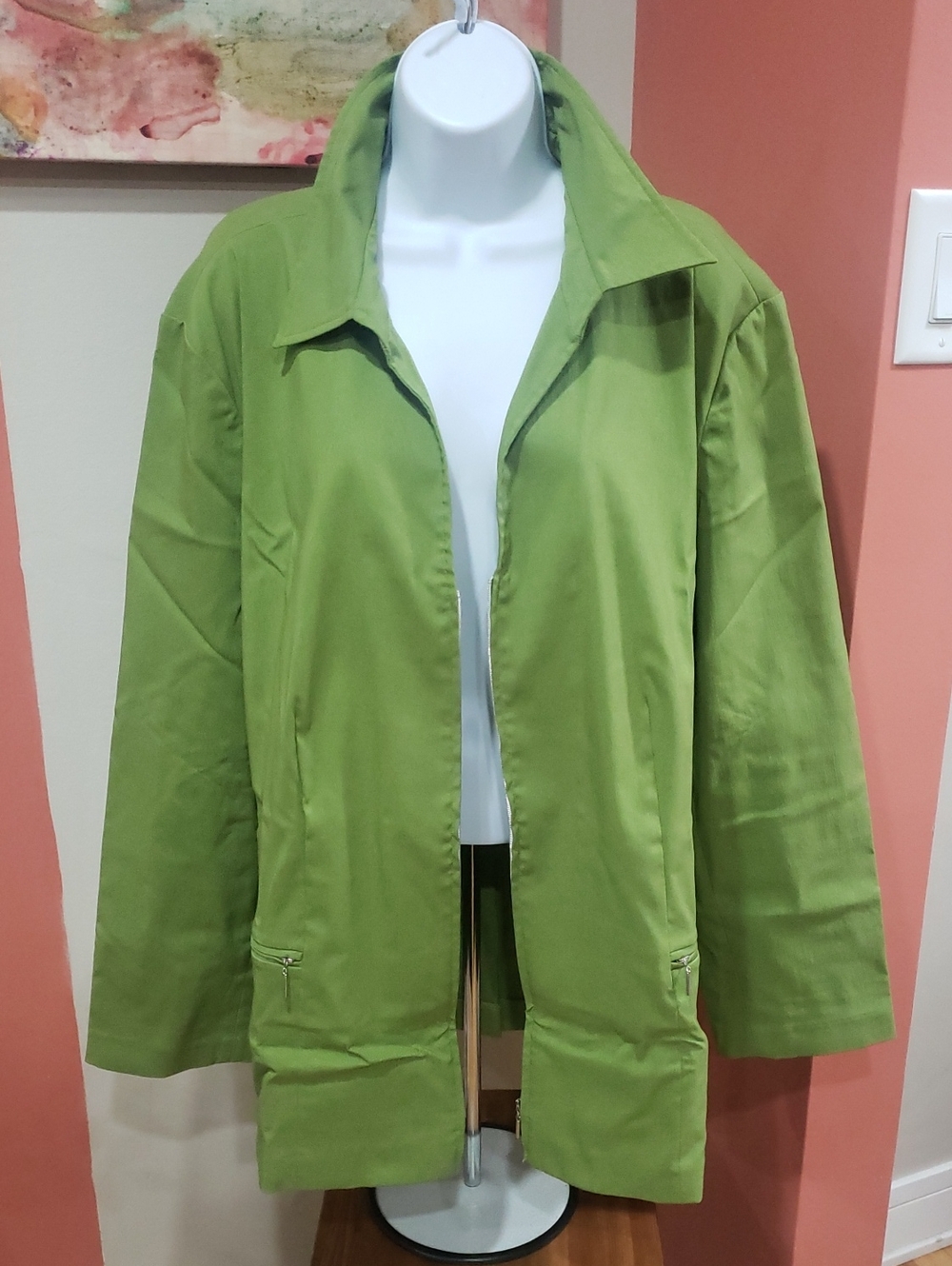 Lane Bryant Lime Green Zip-Front Women's Jacket, 26/28